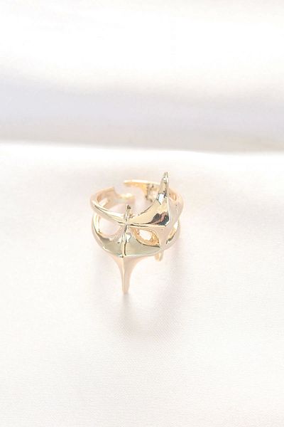 Clariss Star Model Gold Color Adjustable Ring