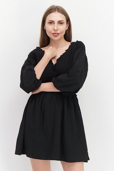 NA-KD Women Textured Mini Dress, Black