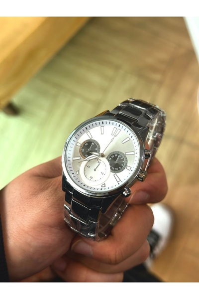İnogge Silver Case Silver Band Premium Dial Men's Wrist Watch