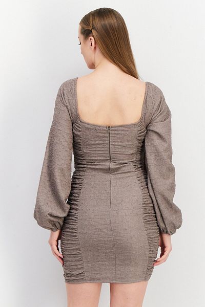 NA-KD Women Structured Balloon Mini Dress, Grey