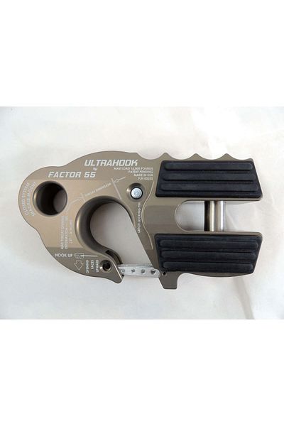 Factor 55 Ultrahook Winch Hook & Shackle Mount Assembly - Gray