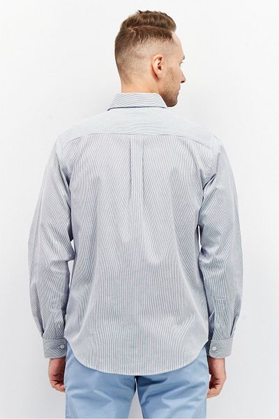 Esprit Men Regular Fit Long Sleeve Micro Strip Casual Shirt, Navy