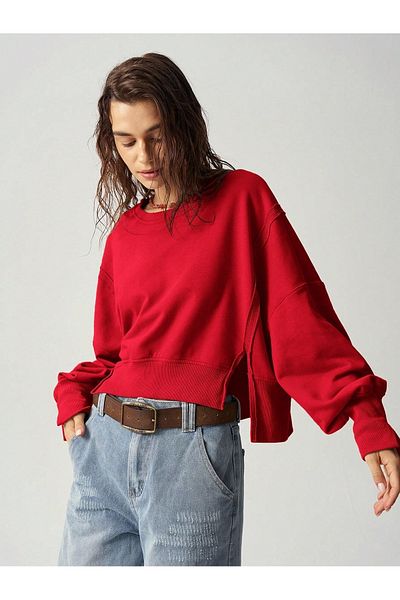 Trendseninle Дамски къс пот с 3 нишки с червена странична цепка