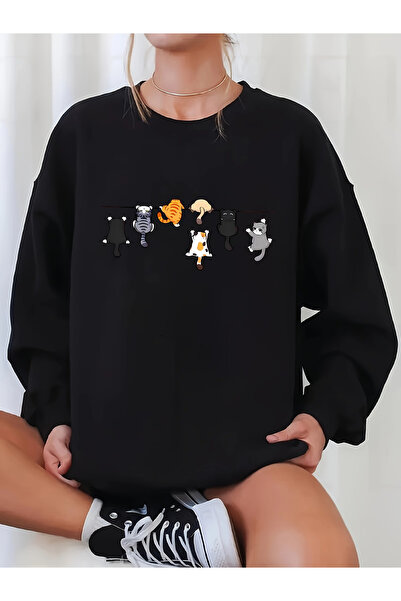 Lider Leather Hanorac imprimat cu gâtul în formă de O - Design elegant și con...