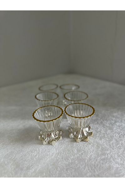 USD HOME Set of 6 Silver Legs Mini Coffee Side Delight Cups