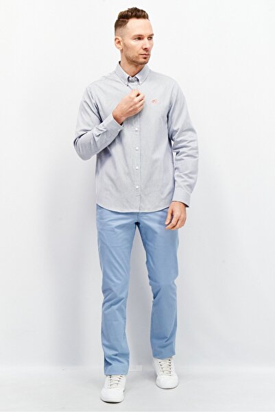 Esprit Men Regular Fit Long Sleeve Micro Strip Casual Shirt, Navy