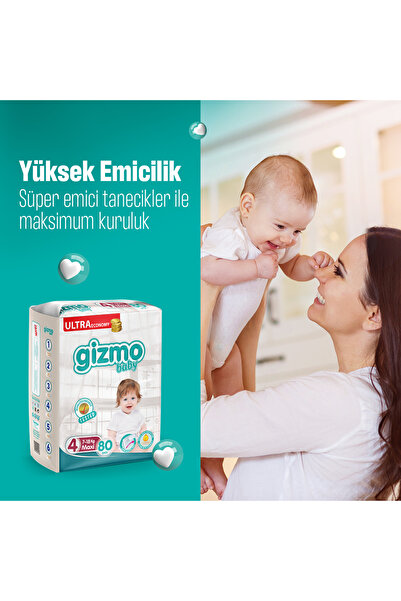 Gizmo Bebek Bezi Ultra Eco Paket 2 Numara Mini 100 Adet