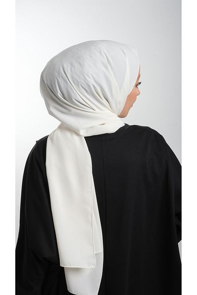 HÜRREM BONE Εκρού Απλό Κλασικό Σάλι Medina Silk Plain 202103 _27