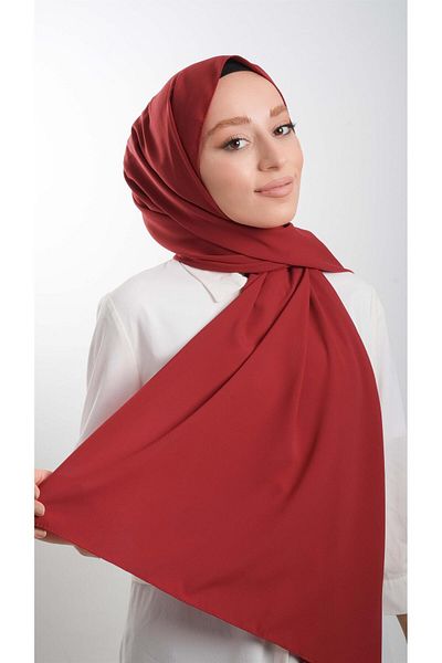 HÜRREM BONE Red Plain Classic Shawl Medina Silk Plain 202103_31