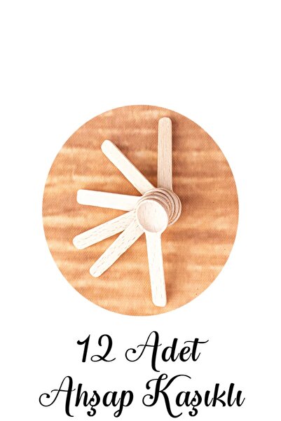 KRM HOME 12 Adet Tahta Kaşıklı Mantar Kapaklı Küçük Boy Cam Kavanoz Seti 300 ml, Baharatlık, Siyah Etiketli