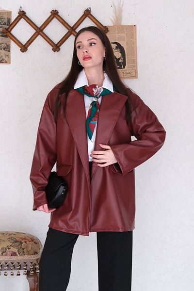 Ceylan Otantik JACHETA DE PIELE ROSIE CLARET