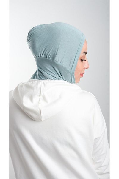 HÜRREM BONE Çağla Yeşili Πρακτικό έτοιμο κουμπωτό Hijab Bonnet Sandy Fabric Sports Hijab 2113_32