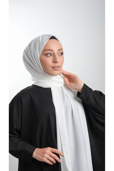HÜRREM BONE Κρέμα Απλό Κλασικό Σάλι Medina Silk Plain 202103 _40