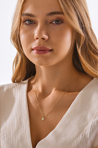 MOOM MÜCEVHERAT 14 Ayar Altın Güneş Kolye