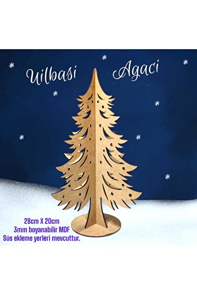 Eğitici Hobi Ahşap Yılbaşı Ağacı Boyama Seti 28cm - Ahşap Süslü