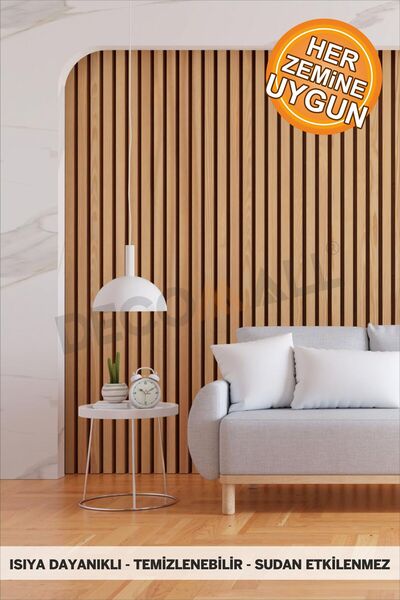 DECOMALL Code129 KENDİNDEN YAPIŞKANLI DUVAR KAPLAMA AHŞAP ÇİTA GÖRÜNÜMLÜ FOLYO İSKANDİNAV PANEL (100X300cm)