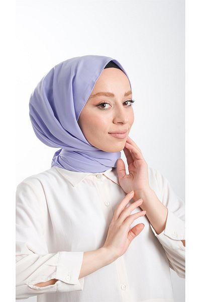 HÜRREM BONE Lilac Plain Classic Shawl Medina Silk Plain 202103_28