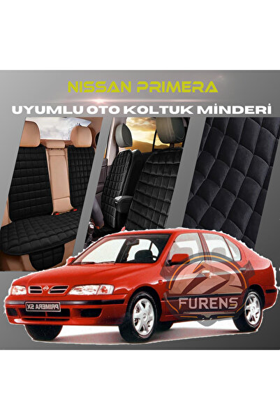 SHOOPLAA طقم وسائد مقعد السيارة باللون الأسود من نيسان بريميرا مع جيوب ريش تا...