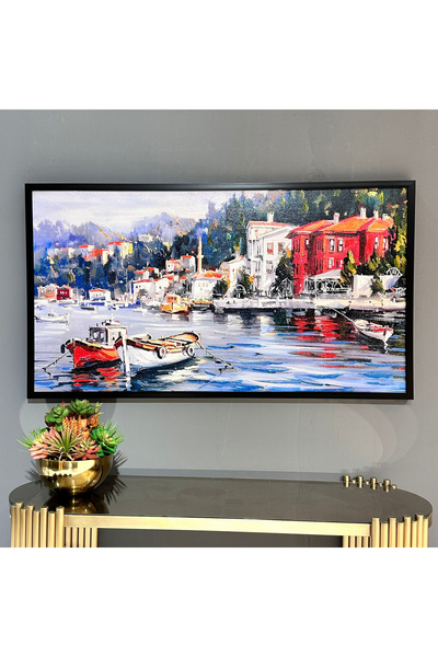 atlantis dekor İstanbul Manzarası / Dokulu Yağlı Boya Tablo