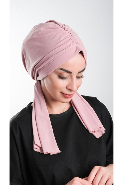 HÜRREM BONE Πούδρα Practical Ready-Made Hijab Bonnet Cut Fiber Plain 2111_06