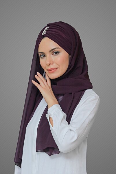 HÜRREM BONE البرقوق التعادل عودة شال الشيفون مطوي محشش اليدوية المطرزة 1840_07