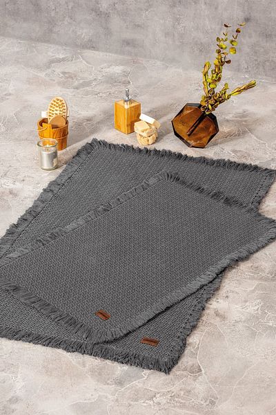 Cotton Box 5120-cb Σετ Χαλάκι Μπάνιου Anthracite 75x125 60x90