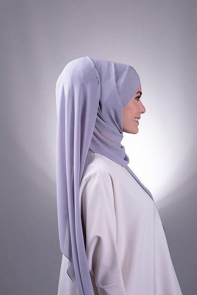 HÜRREM BONE Gray Back Tie Shawl Chiffon Cross Three-Band 1457_15