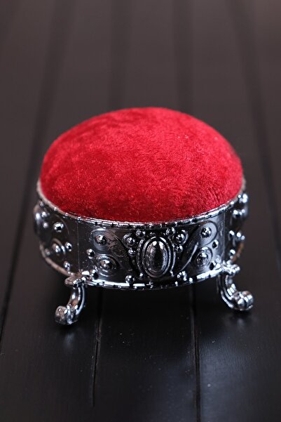 HÜRREM BONE Eșarfă roșie șal ac de găleată catifea argintiu picioare 5004_31