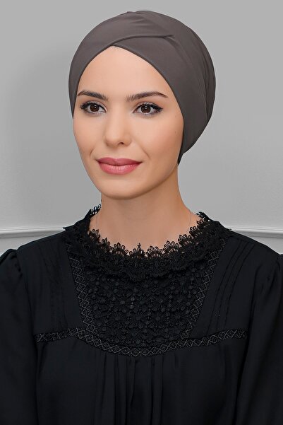 HÜRREM BONE Vizon Pratik Hazır Geçmeli Tesettür Bone Sandy Kumaş Çapraz Büzgülü 1801_10