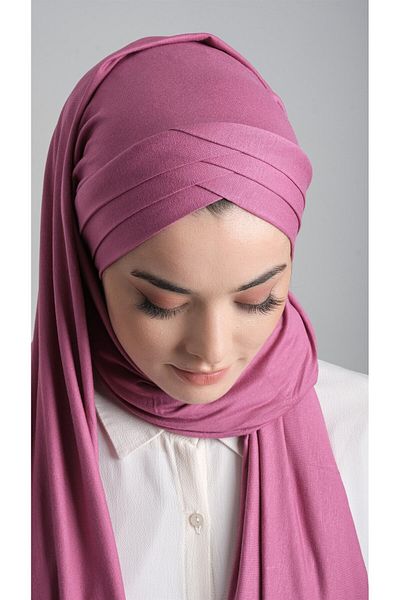 HÜRREM BONE Dusty Rose Back Tie Shawl Viscose Fabric Three Stripes 2103_18