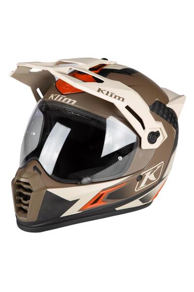 Klim Krios Pro Carbon Adv Rally Motosiklet Kaskı Kahverengi / Bej