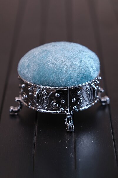 HÜRREM BONE Eșarfă Baby Blue Șal Ac de cusut Catifea Argintiu Picior 5004_11