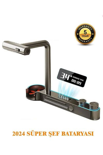 KARAT design 2024 Super Chef Kitchen Sink - Smart Digital, Triple Waterfall & Mixer with Cup Washer