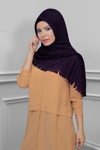 HÜRREM BONE Μουριά πίσω δέσιμο Hijab Κασκόλ κομμένο με ίνες πτυχωτό κρόσσι κοπή με λέιζερ 1918_07