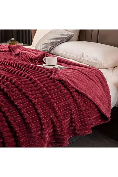textile dünyası Wellsoft Striped Tv Blanket - Single and Double