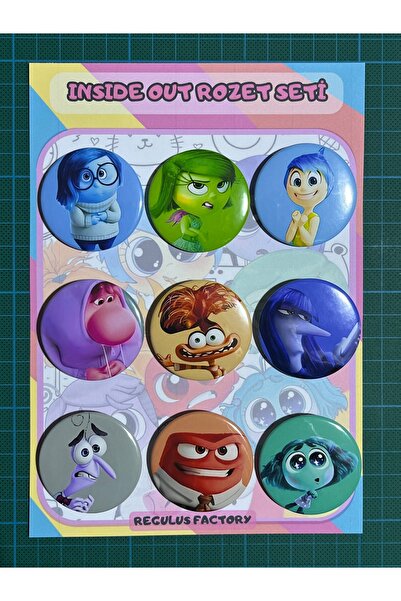 Cuppy Box Ters Yüz Karakterleri Rozet Seti 9 Adet 44mm