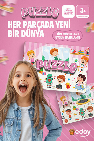 edoy Game Zihinsel ve Motor Becerileri Geliştiren 24 Parça Çocuk Puzzle