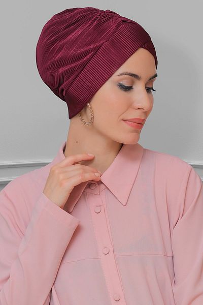 HÜRREM BONE Φούξια Πρακτικό έτοιμο κουμπωτό Hijab Bonnet Fukuro Πλισέ σταυρός κορδόνι 1822_20