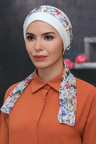 HÜRREM BONE حجاب عملي جاهز للارتداء من قماش الساندي بنمط الشيفون مع حزام 1305...