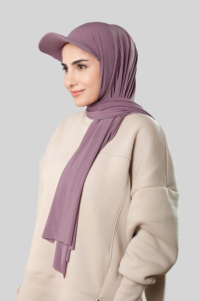 HÜRREM BONE Dusty Rose Practical Ready-Made Hijab Σάλι με Καπέλο Sandy Plain 3008_18