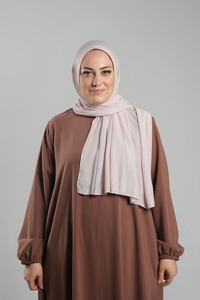 HÜRREM BONE Πούδρα Practical Ready-Made Hijab Shawl Πλεκτό Ύφασμα απλό 2118_06
