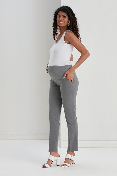 Işşıl 4349-Maternity Clothing Pipe Leg Classic Fabric Trousers
