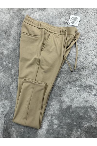 gd goldoremi Ανδρικό ύφασμα Lycra Ascoli Slim Fit - Άνετο Jogger, Ελαστική μέση, Κορδόνι με φερμουάρ