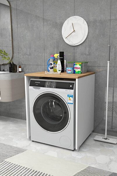 Reyo Home Enda Çamaşır ve Kurutma Makinesi Dolabı Kapaksız Çam-Beyaz 89x65 cm