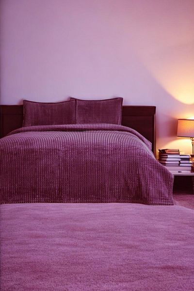 Özdilek Double Pyramid Blanket - Plum Color, 220X240Cm