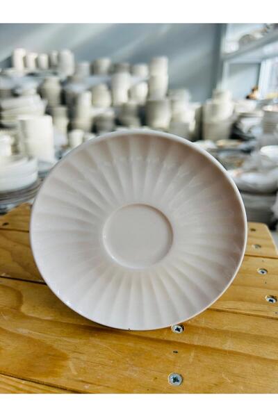 SARE Porselen Kahve Tabağı Sade Porselen Bardak Altlığı (6'LI)