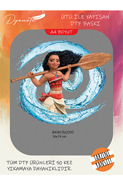 DYENOTE Moana Ütü ile Yapışan Tişört Tekstil Transfer Dtf Baskı