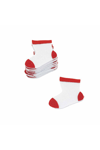 bidoluhobi Ciorapi de Crăciun cu figurine din pâslă 7x8 cm 5 bucăți