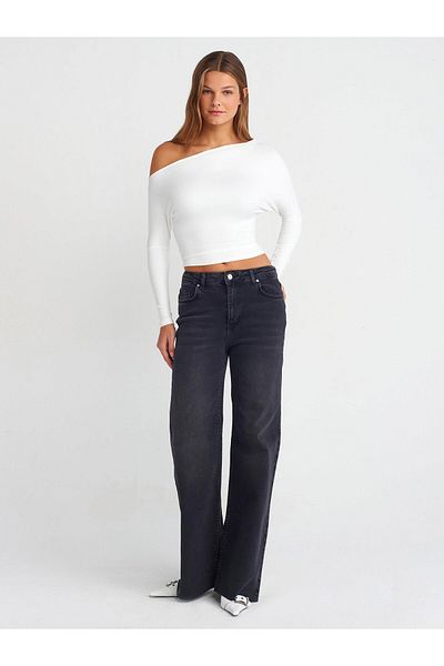 Dilvin 31487 Women's Finger Detailed Asymmetrical Collar Ball