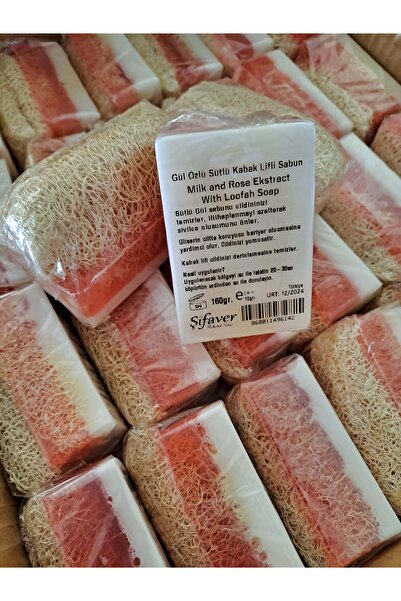 ŞİFAVER Doğal Kabak Lifli Sütlü gül Sabunu 160gr
